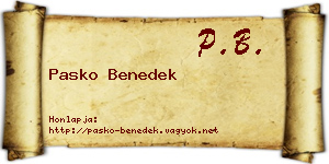 Pasko Benedek névjegykártya